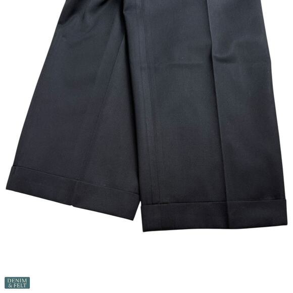 Louis Raphael Luxe Wool Pleated Dress Pants Hidden Waistband Black Classic 34x32 - Picture 7 of 12